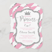 Petite princesse Invitation d'anniversaire Pink &  (Devant / Derrière)