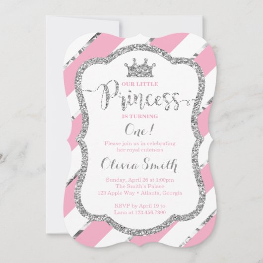 Petite princesse Invitation d'anniversaire Pink &  (Devant)