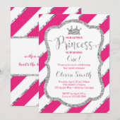 Petite princesse Invitation d'anniversaire Pink Si (Devant / Derrière)