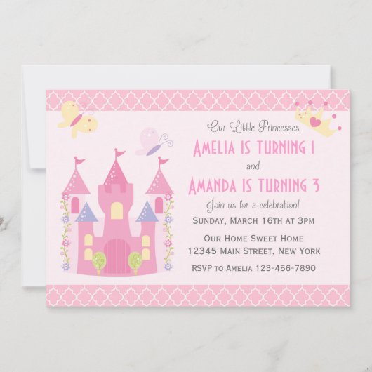 Petite Princesse Invitation de fête d'anniversaire (Devant)