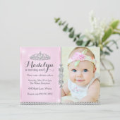 Petite princesse première invitation rose annivers (Debout devant)