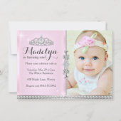 Petite princesse première invitation rose annivers (Devant)