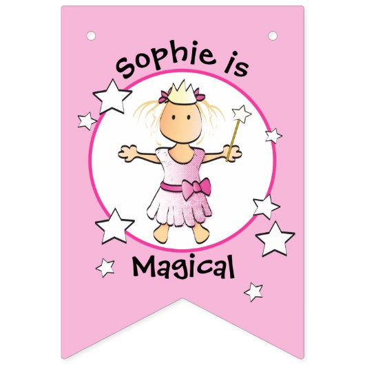 Petite princesse rose Bannière d'anniversaire pour (Deuxième drapeau)