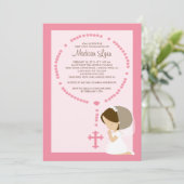 Petite Rosaire Première communion Invitation Fille (Debout devant)
