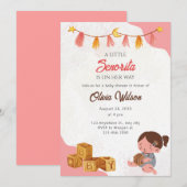 petite senorita baby shower invitation fiesta (Devant / Derrière)
