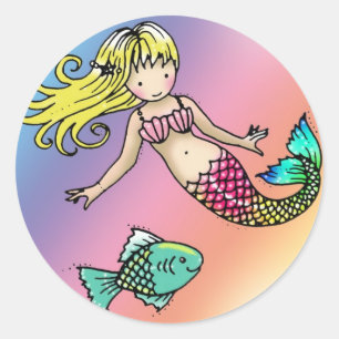 Petite Sirène et Autocollants de Poissons
