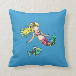 Petite Sirène et Coussin de poisson pour enfants