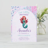 Petite Sirène Invitation Anniversaire (Debout devant)