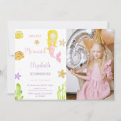 Petite Sirène Invitations d'anniversaire avec phot (Devant)