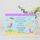 Petite Sirène Invitations de fête d'anniversaire (Debout devant)