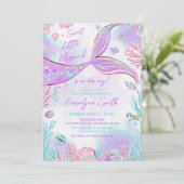 Petite Sirène Rose Purple Baby shower Invitation (Debout devant)