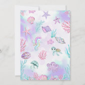 Petite Sirène Rose Purple Baby shower Invitation (Dos)