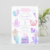 Petite Sirène Sous La Mer Magique Invitation Anniv