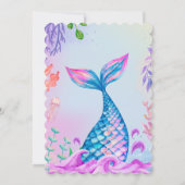 Petite Sirène Sous L'Eau Invitation Anniversaire (Dos)