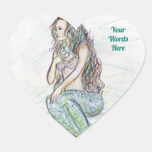 Petite sirène sur des autocollants personnalisées 