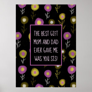Petite soeur Motif obscure Poster de fille