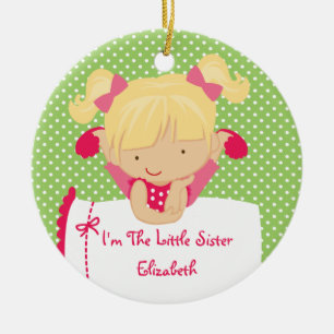 Petite Soeur Ornement de Noël Douce Fille Blonde