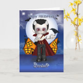 petite-son plaisir vampire halloween carte de voeu (Fleur jaune)