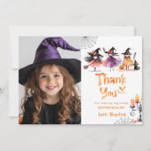 Petite sorcière Carte de remerciements de fête d'H (Devant)