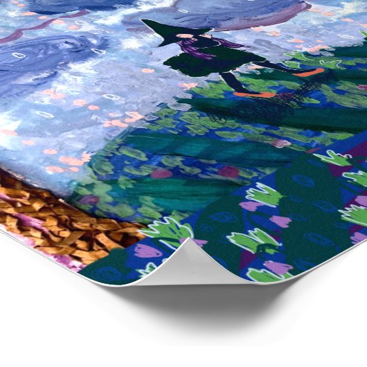 Petite sorcière et affiche de pluie (Coin)