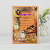 Petite Sorcière Et Fantôme Invitation (Debout devant)