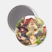Petite Sorcière Et Renard Mignon Magnet (Recto/Verso)