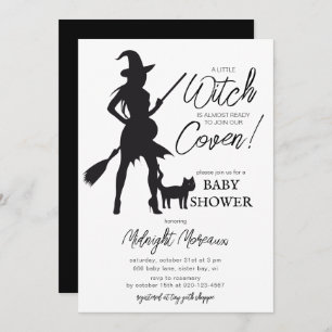 Petite sorcière Halloween Baby shower Invitation