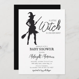 Petite sorcière Halloween Baby shower Invitation