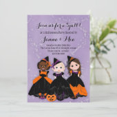 Petite sorcière Invitation de la fête d'Halloween (Debout devant)