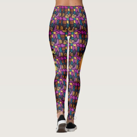 Petite sorcière Patchwork Halloween Leggings (Dos)
