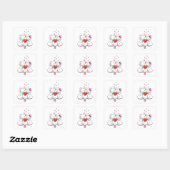 Petite souris d'amour et les coeurs | Sticker Carr (Feuille)