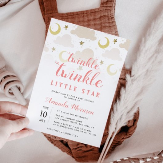 petite star baby shower invitation