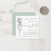 PETITE TAILLE Eucalyptus Mariage Soirée Invitation (Devant/Arrière en situation)