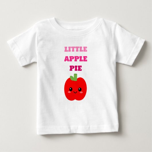 Petite tarte à la pomme, mignonne T-shirt bébé gra (Devant)