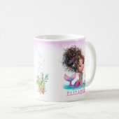 Petite tasse de café Brown d'aquarelle de sirène (Devant droit)