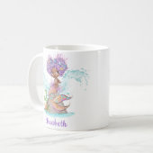 Petite tasse de café Brown d'aquarelle de sirène (Devant gauche)