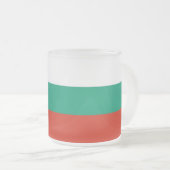 Petite tasse de verre dépoli avec drapeau de Bulga (Devant droit)