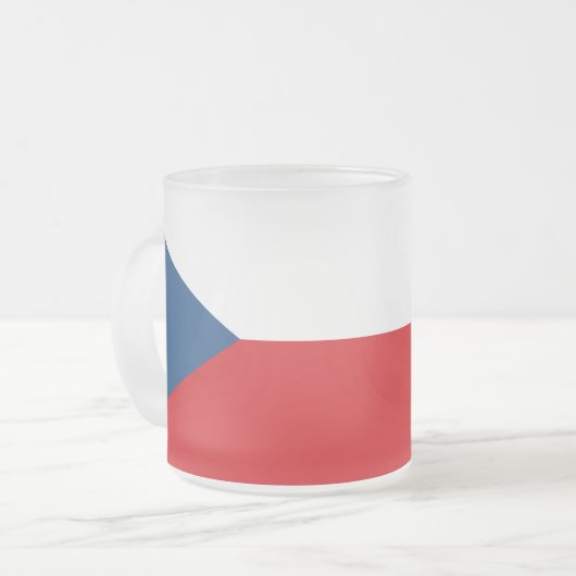 Petite tasse de verre dépoli avec drapeau de Czech (Devant gauche)