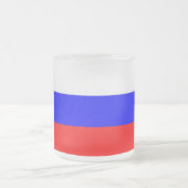 Petite tasse de verre dépoli avec drapeau de la Ru (Centre)