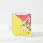 Petite tasse de verre dépoli avec drapeau de la Si (Devant gauche)