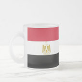 Petite tasse de verre dépoli avec drapeau d'Egypte (Gauche)