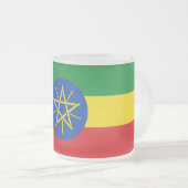 Petite tasse de verre dépoli avec drapeau d'Ethiop (Devant droit)