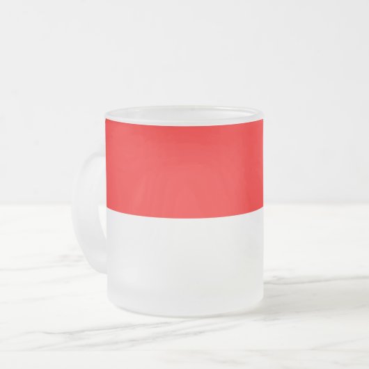 Petite tasse de verre dépoli avec drapeau d'Indoné (Devant gauche)