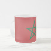 Petite tasse de verre dépoli avec drapeau du Maroc (Devant gauche)