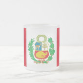 Petite tasse de verre dépoli avec le drapeau du Pé (Centre)