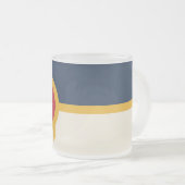 Petite tasse de verre dépoli, drapeau de Tulsa, Ok (Devant droit)