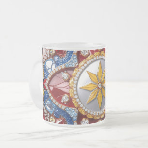 Petite tasse en verre dépoli aux couleurs colombie