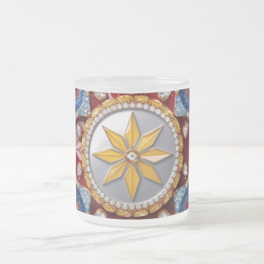 Petite tasse en verre dépoli aux couleurs colombie (Centre)