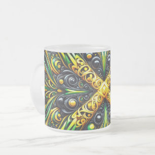 Petite tasse en verre dépoli aux couleurs jamaïcai