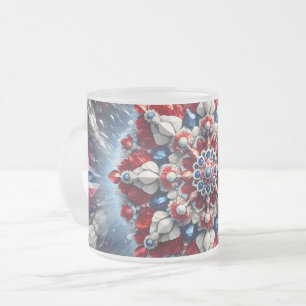 Petite tasse en verre dépoli aux couleurs norvégie